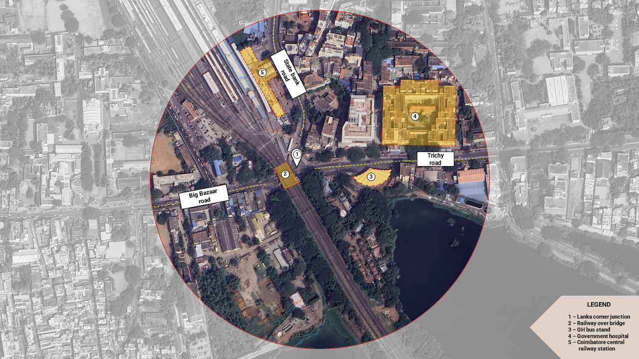 Site Context of Lanka Corner Junction showing surrounding landmarks