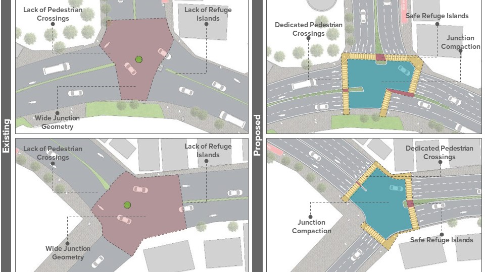 Junction focus on compaction and pedestrian safety